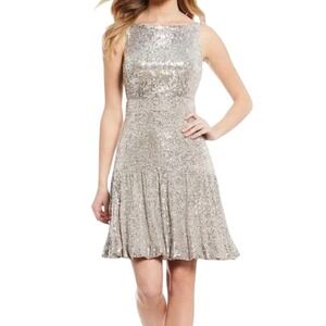 Gianni Bini Cynthia Dress Size 4‎ Champagne Sequin Sleeveless Party Cocktail